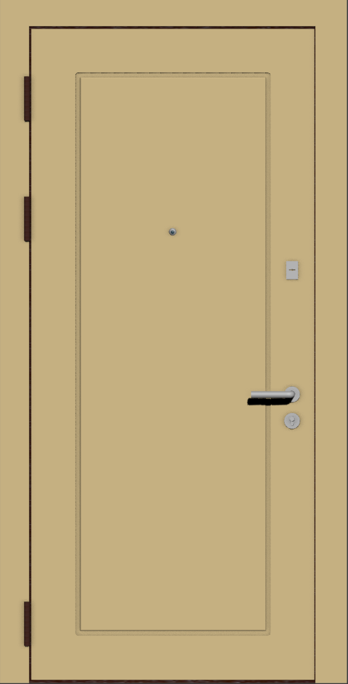 Металлическая входная дверь с отделкой эмаль бежевая
